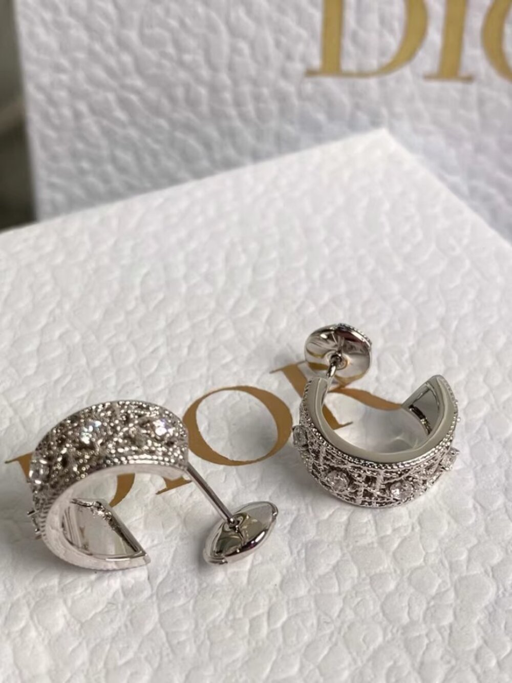 Dior rattan patterned earrings